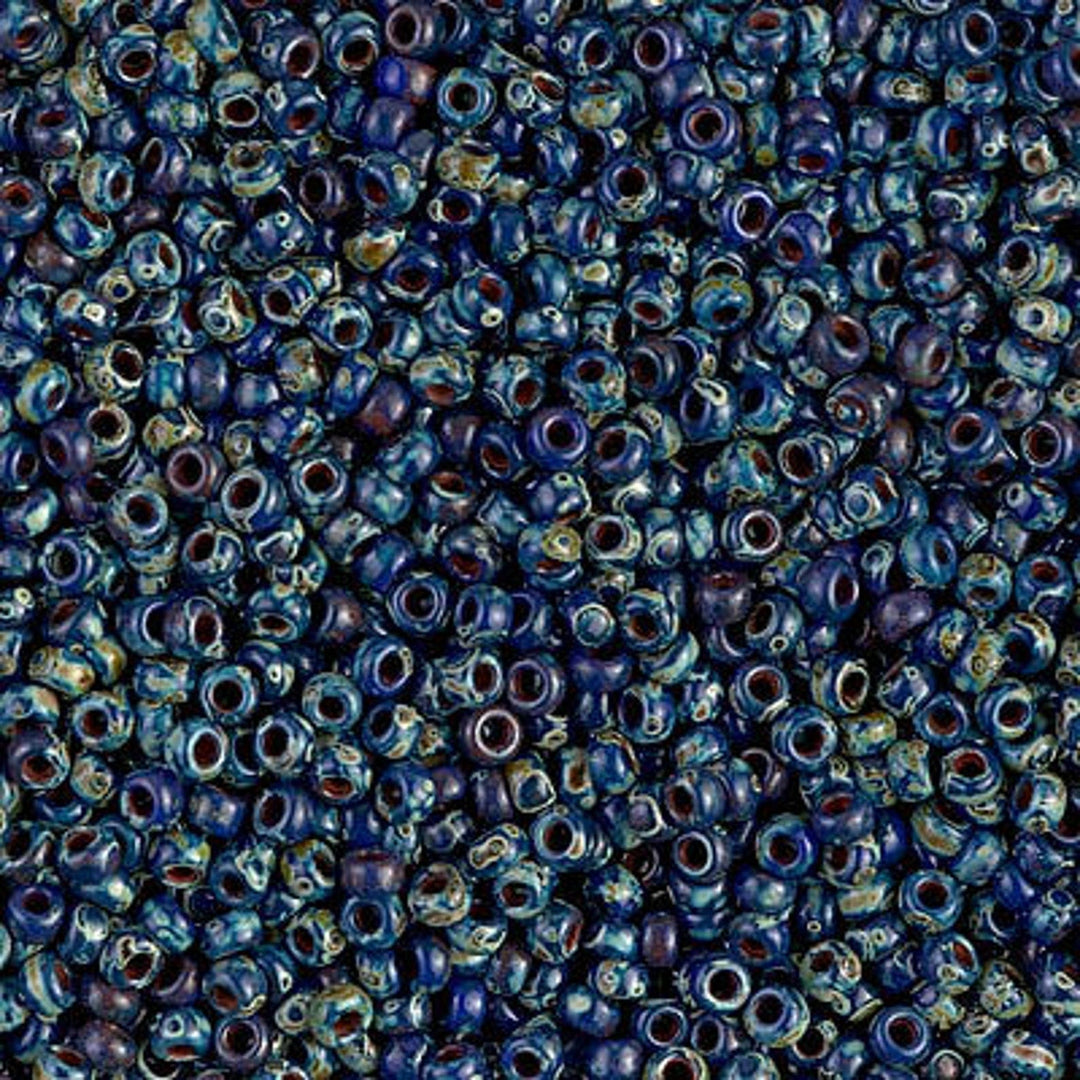Miyuki Seed Beads 6/0 Picasso Opaque Cobalt, 4518