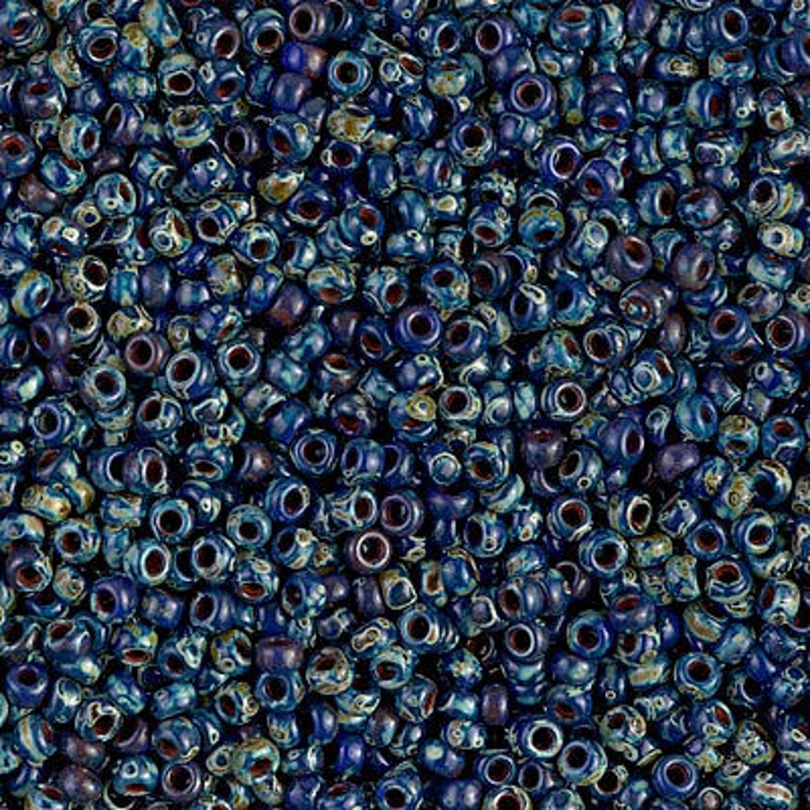 Miyuki Seed Beads 6/0 Picasso Opaque Cobalt, 4518
