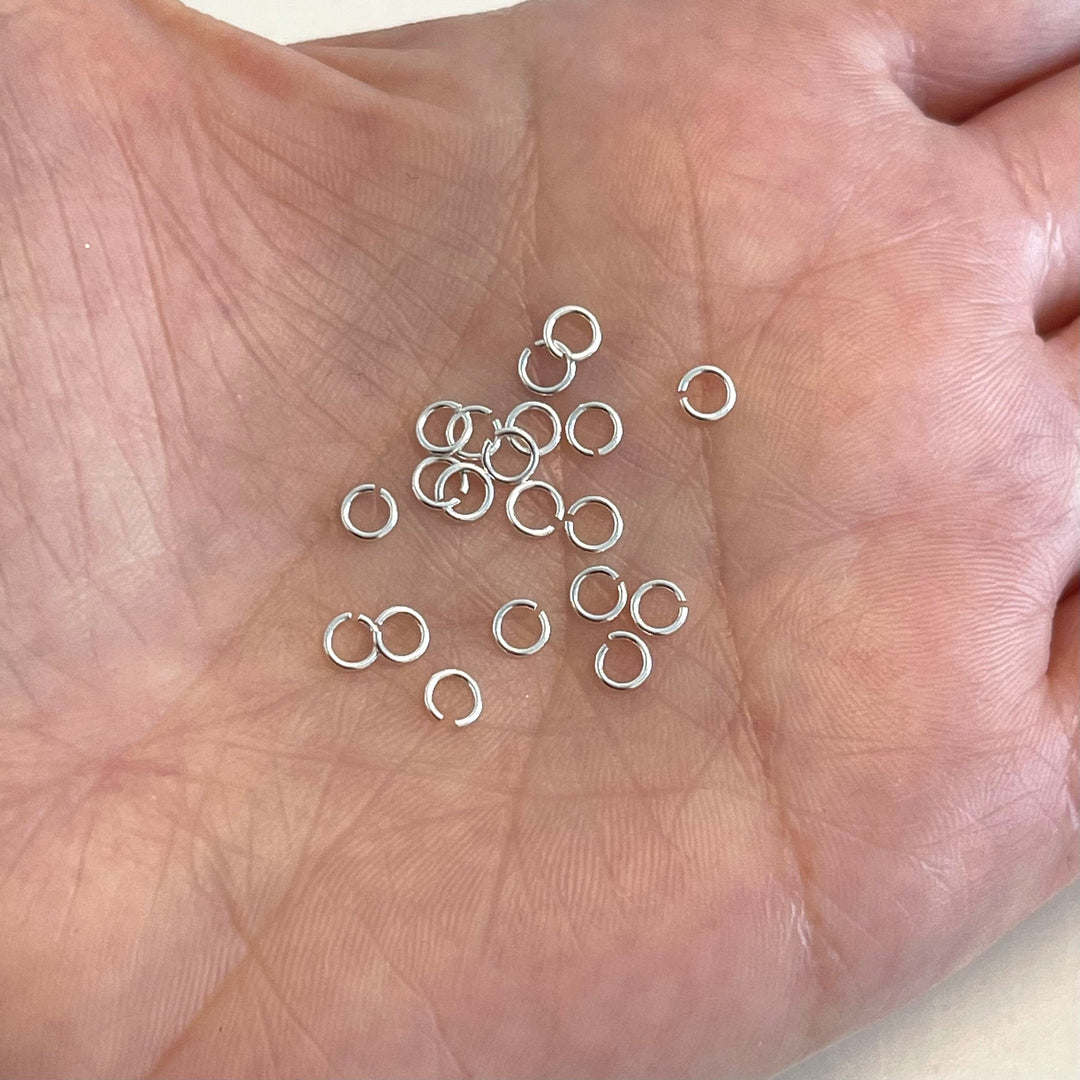 Sterling Silver 4x0.4mm Jump Rings, 925 Sterling Silver Jump Rings, 20 pcs in a pack