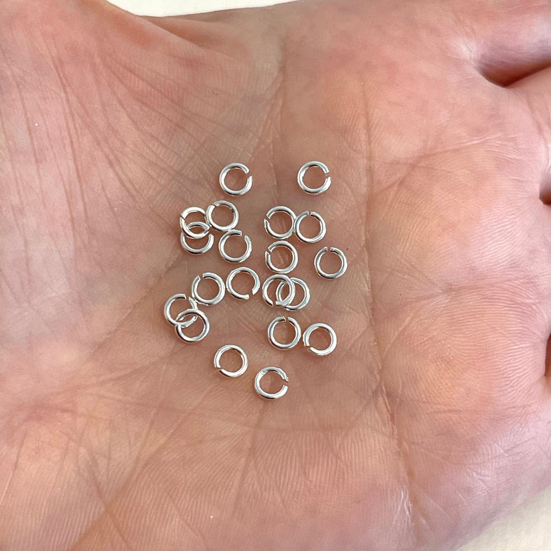 Sterling Silver 4x0.6mm Jump Rings, 925 Sterling Silver Jump Rings, 20 pcs in a pack