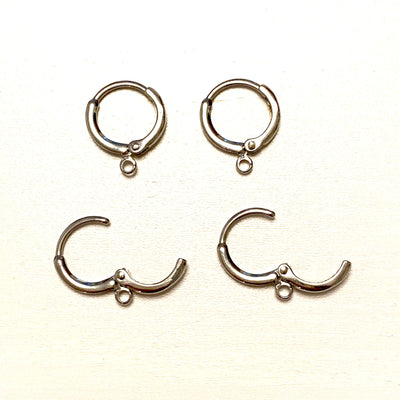 14mm Silver Plated Brass Earrings, Silver Plated Earring