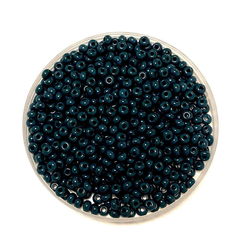 Preciosa Seed Beads 6/0 Rocailles-Round Hole 20 gr, 53270 Opaque Dark Green