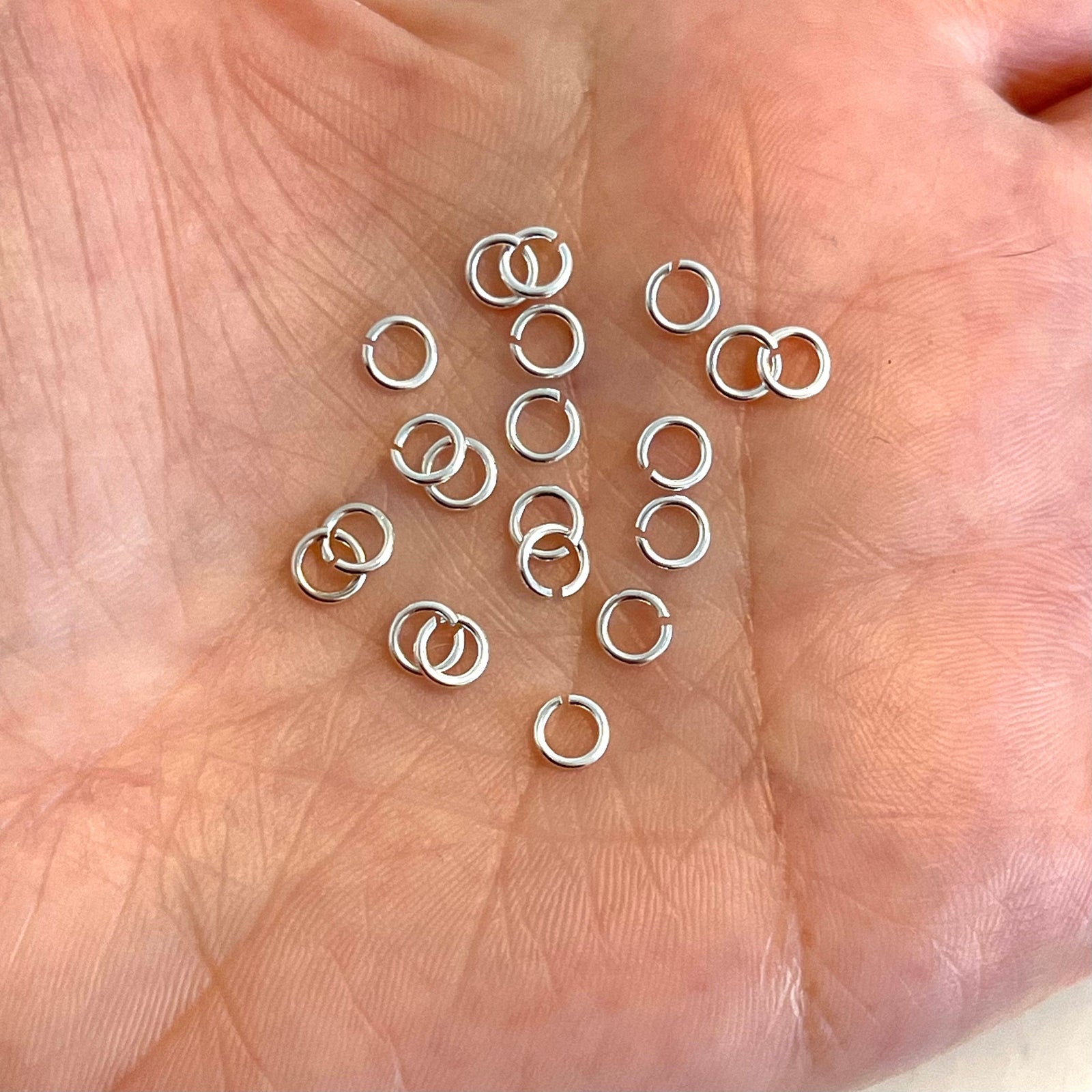 Sterling Silver 5x0.6mm Jump Rings, 925 Sterling Silver Jump Rings, 10 pcs in a pack