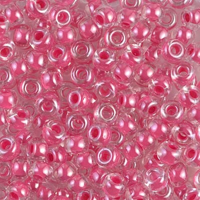 Miyuki Seed Beads 6/0 Carnation Pink Lined Crystal, 0208