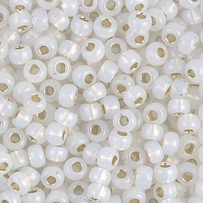 Miyuki Seed Beads 6/0 Gilt Lined White Opal, 0551