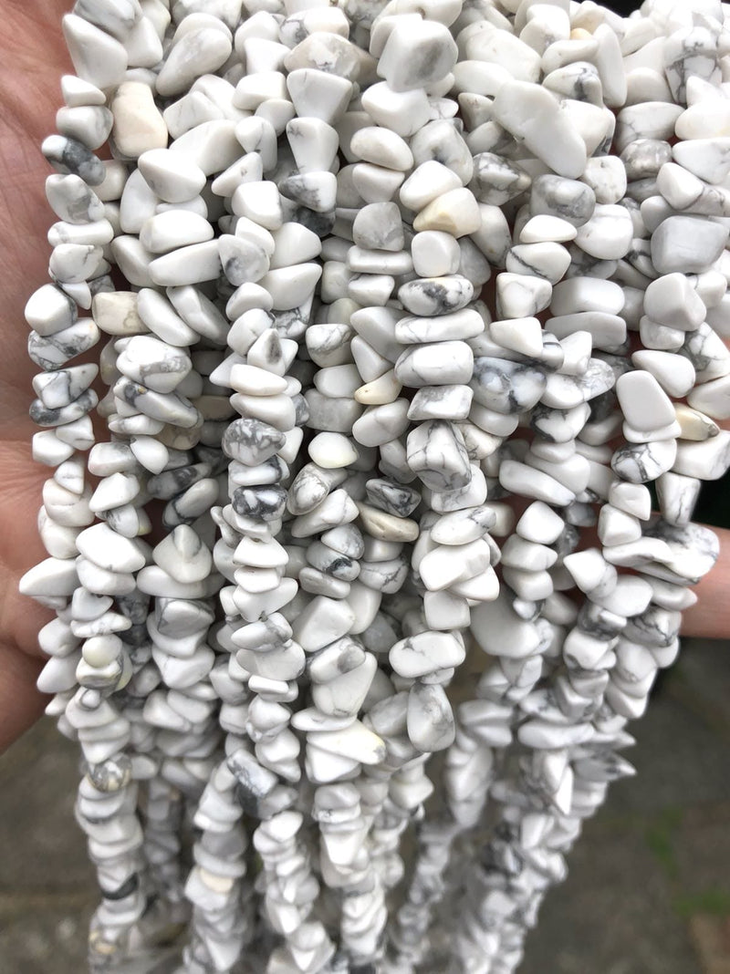 90 cm Strand Natural Freeform Howlite Chips, Long strand 36&