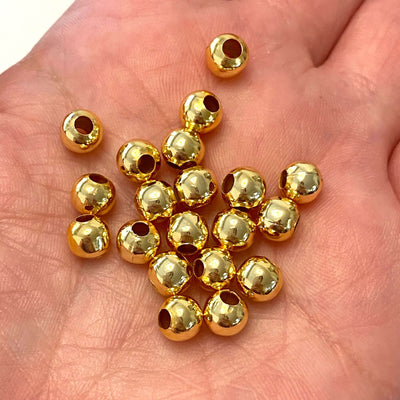 24 Kt Shiny Gold Plated 6mm Spacer Balls, 100 pieces in a pack,£10