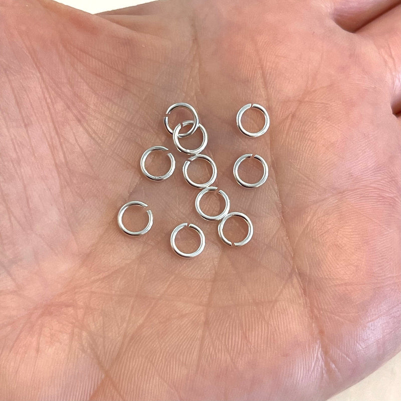 Sterling Silver 6x0.7mm Jump Rings, 925 Sterling Silver Jump Rings, 10 pcs in a pack
