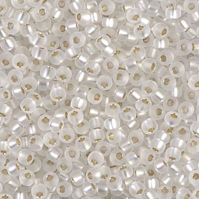 Perles Miyuki Rocailles 6/0 Cristal Doublé Argent Mat, 0001F