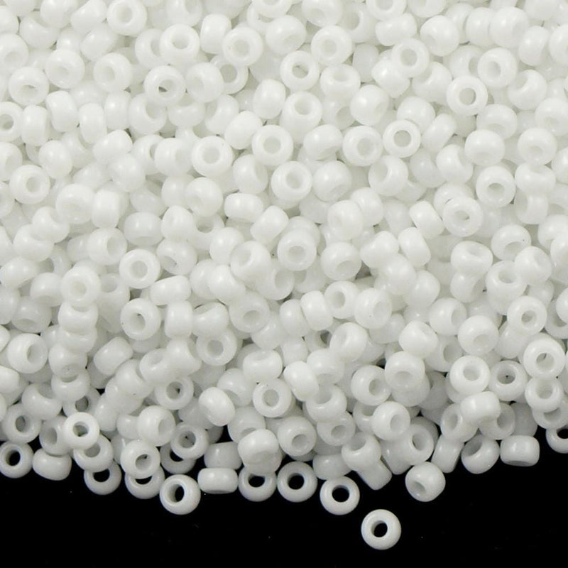 Miyuki Seed Beads 6/0  Opaque White, 0402 £1.75