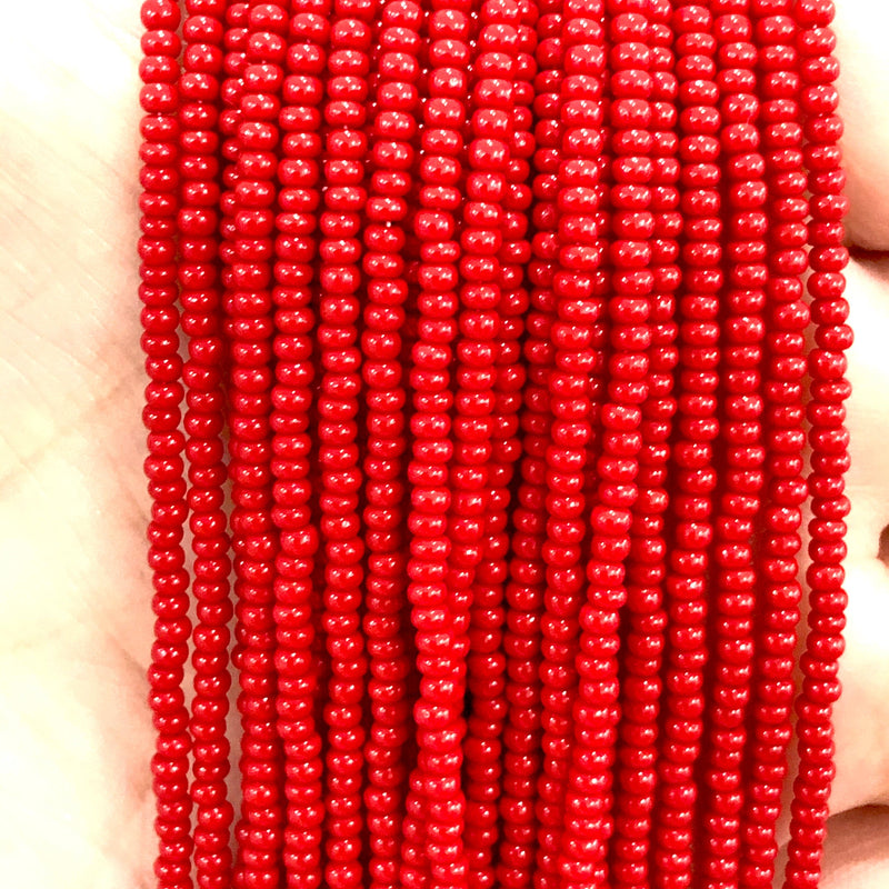 Preciosa Seed Beads 11/0-93190-Opaque Red Coral-PRCS11/0-49