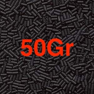 Miyuki Bugles size 3mm 0401F Black Matted 10 grams