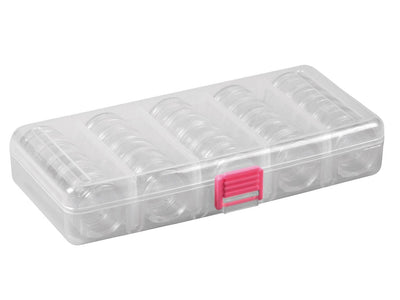 Bead Container, Set Of 25 Bead Storage Stack Jars In A Clear Box