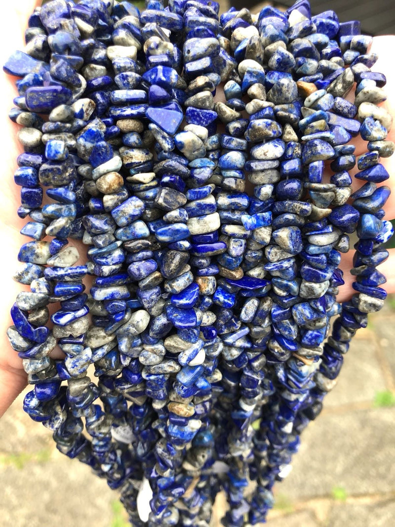 90 cm Strand Natural Freeform Lapis Lazuli Chips, Long strand 36&