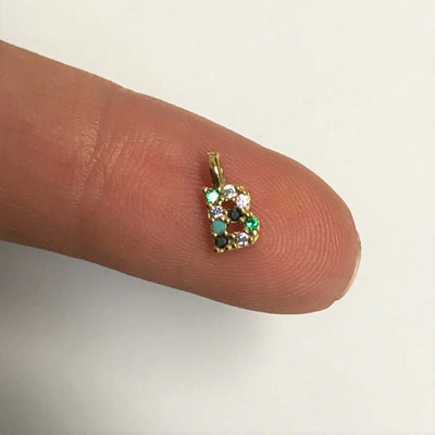 24Kt Gold Plated Brass Multicolor Micro Pave Initial Charms