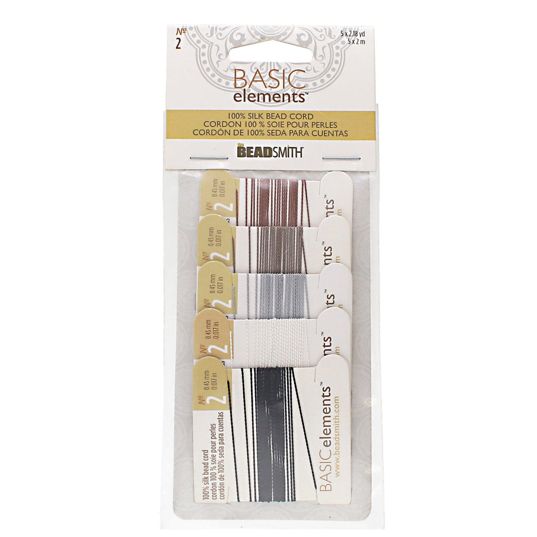 Silk Thread, 100% Silk Bead Cord With Needle,5X2 Meter Multi Color Pack -CHSMX02