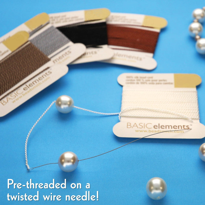 Silk Thread, 100% Silk Bead Cord With Needle, 2 MeterX0.45mm/0.017 in-CHSBK02