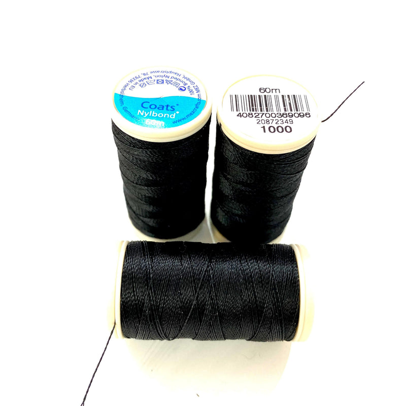 Coats, Nylbond extra strong beading thread | 60mt | black 1000