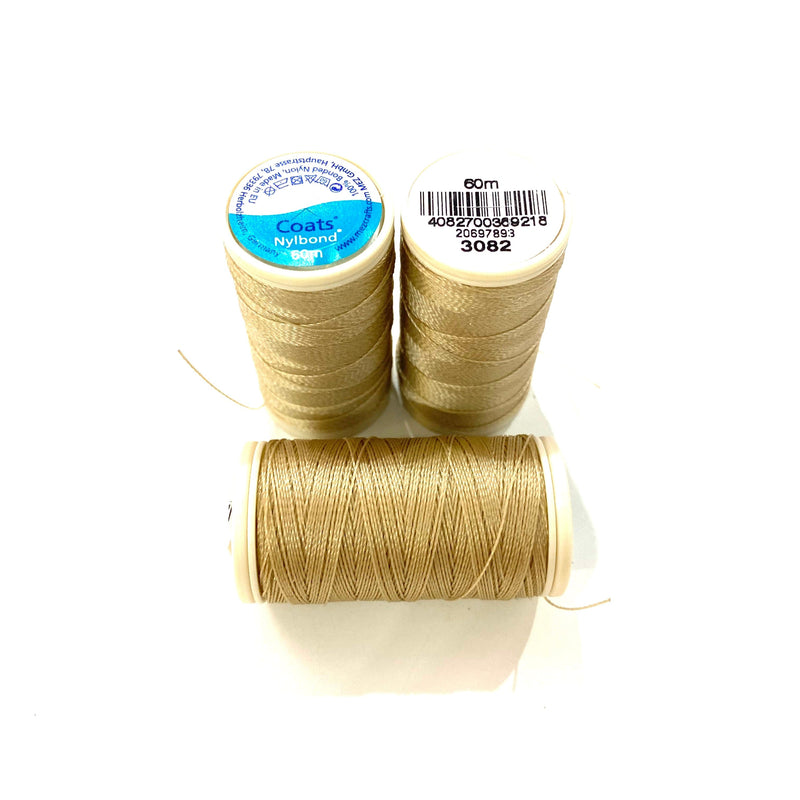 Coats, Nylbond extra strong beading thread | 60mt | Light Beige 3082