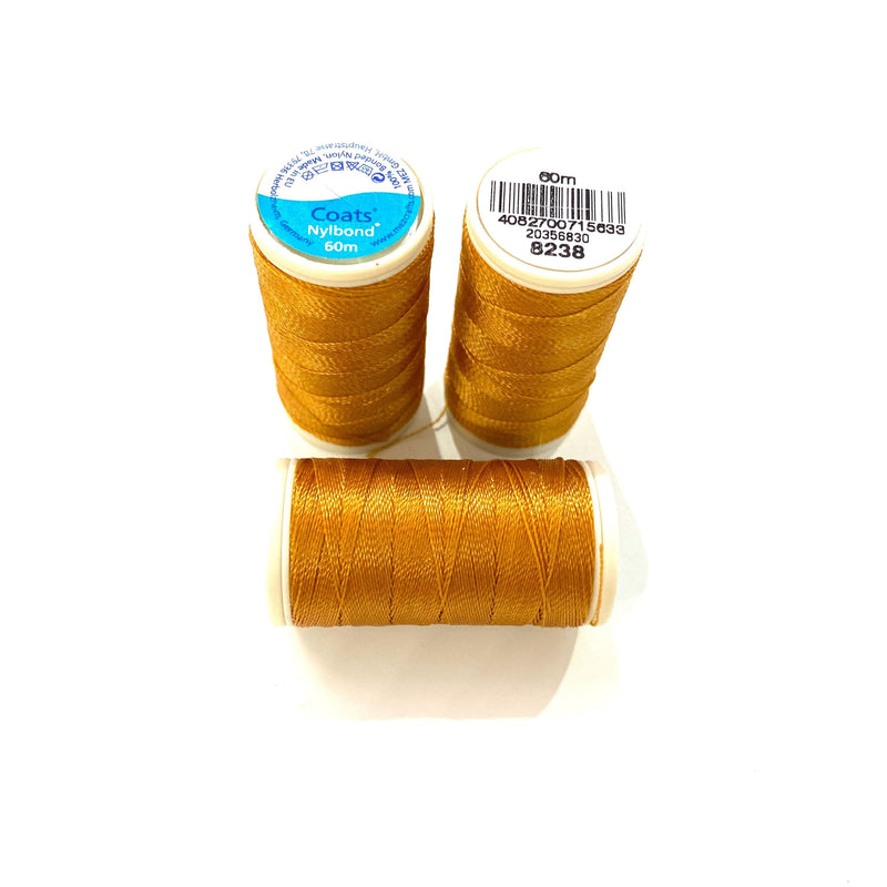 Coats, Nylbond extra strong beading thread | 60mt | orange brown 8238