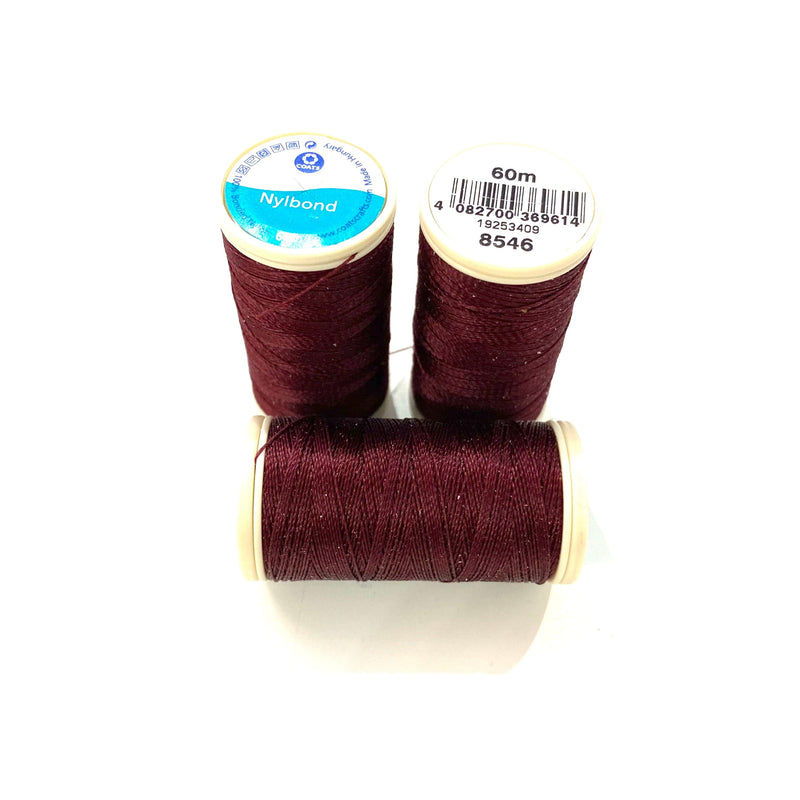 Coats, Nylbond extra strong beading  thread | 60mt | maroon 8546