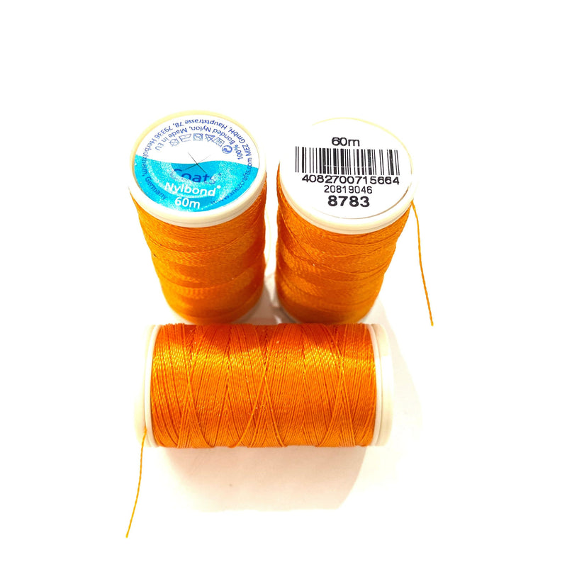 Coats, Nylbond extra strong beading thread | 60mt | lt. orange 8783