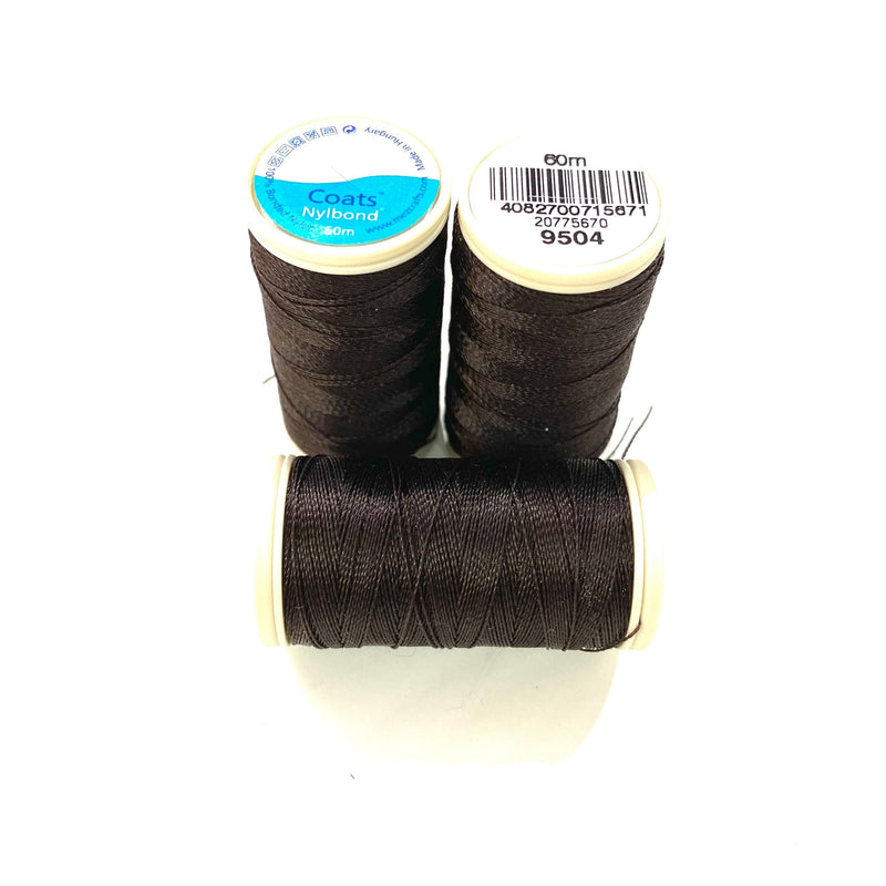 Coats, Nylbond extra strong beading thread | 60mt | very dark brown 9504