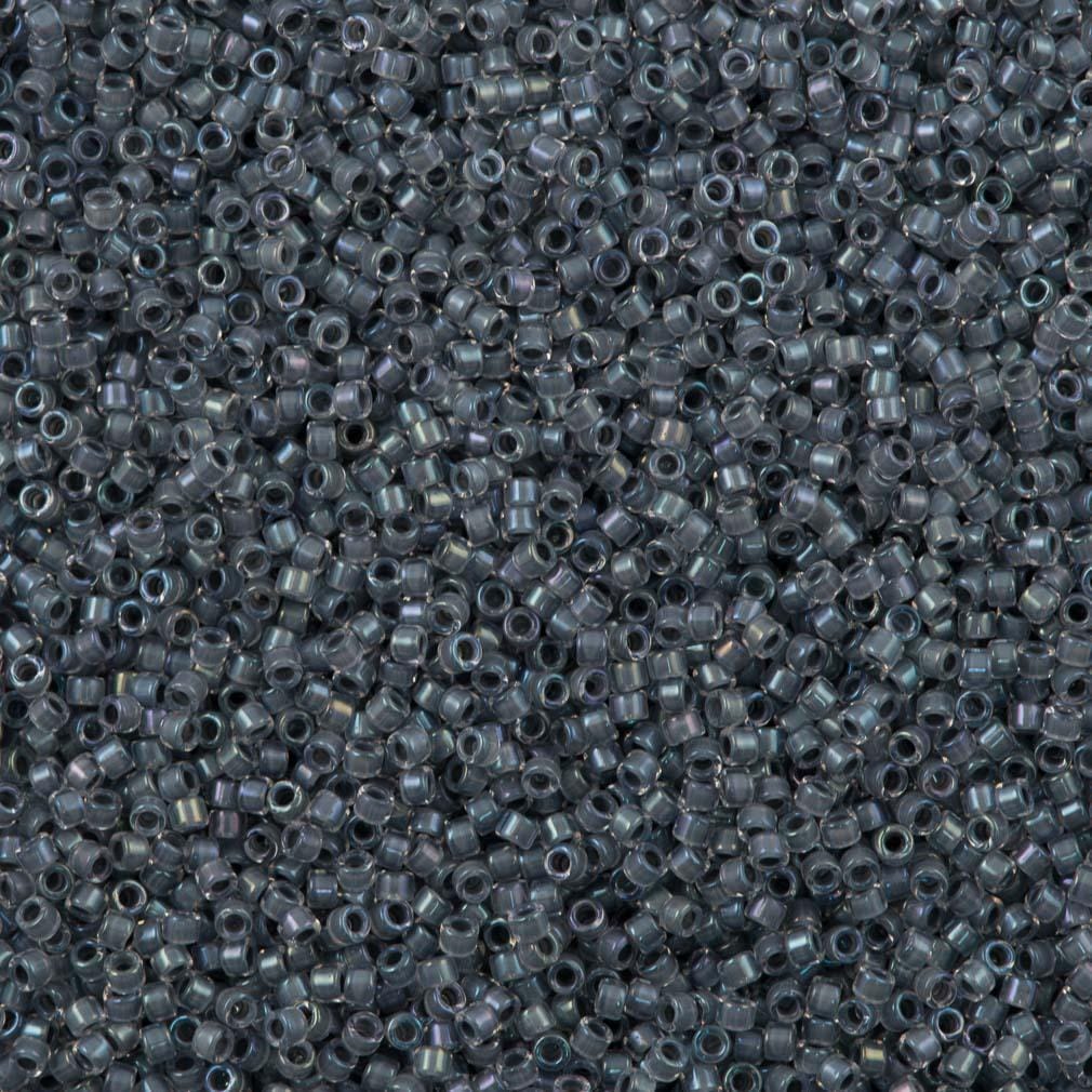 DB0081 - Lined Dark Grey AB, Miyuki Delica 11/0