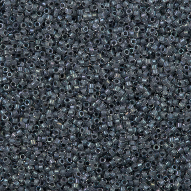 DB0081 - Lined Dark Grey AB, Miyuki Delica 11/0 £2.25