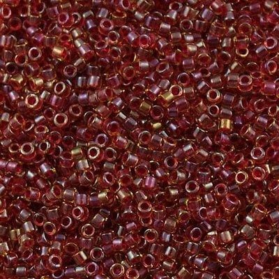 DB0282 Lined Amber/Vermilion, Miyuki Delica 11/0