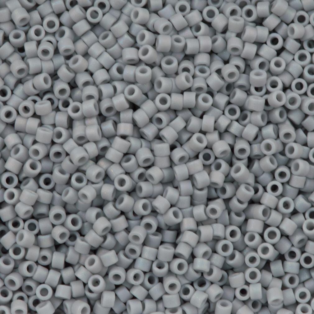 DB1598 - Matted Opaque Ghost Grey AB, Miyuki Delica 11/0