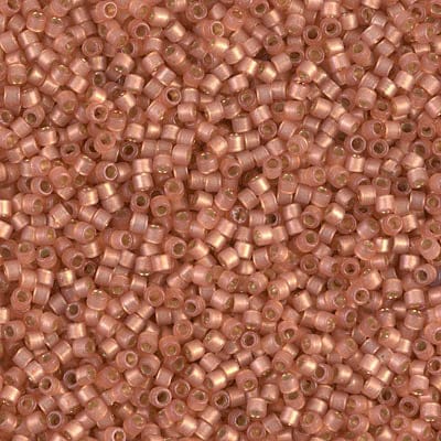 DB2172 Duracoat Semi Frosted Silver Lined Dyed Copper, Miyuki Delica 11/0 £3.75