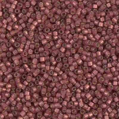 DB2179 Duracoat Semi Frosted Silver Lined Dyed Magenta, Miyuki Delica 11/0