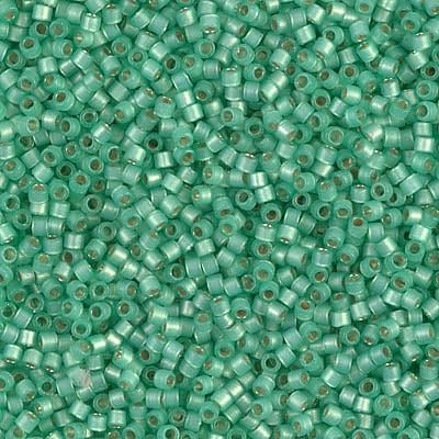 DB2188 Duracoat Semi Frosted Silver Lined Dyed Spearmint, Miyuki Delica 11/0