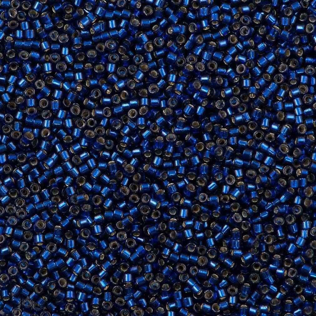 DB2191 Duracoat Semi Frosted Silver Lined Dyed Navy Blue, Miyuki Delica 11/0