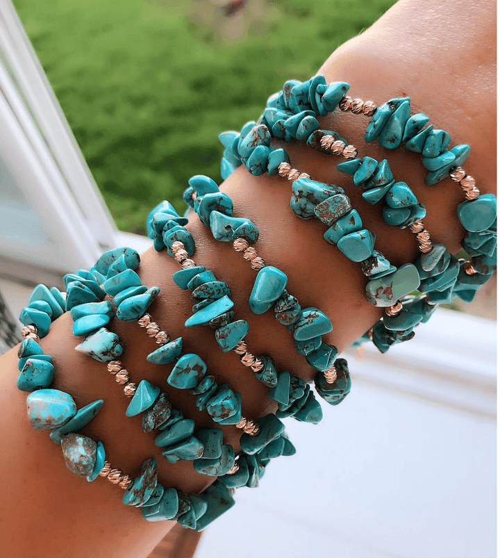 90 cm Strand Natural Freeform Turquoise Chips, Long strand 36&