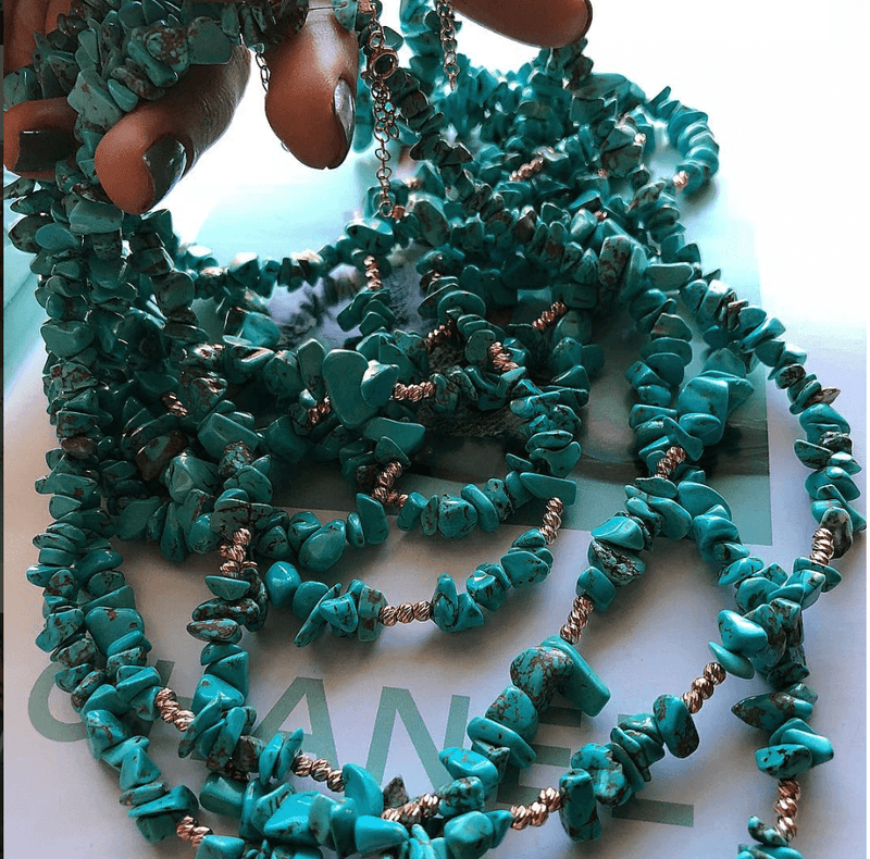 90 cm Strand Natural Freeform Turquoise Chips, Long strand 36&