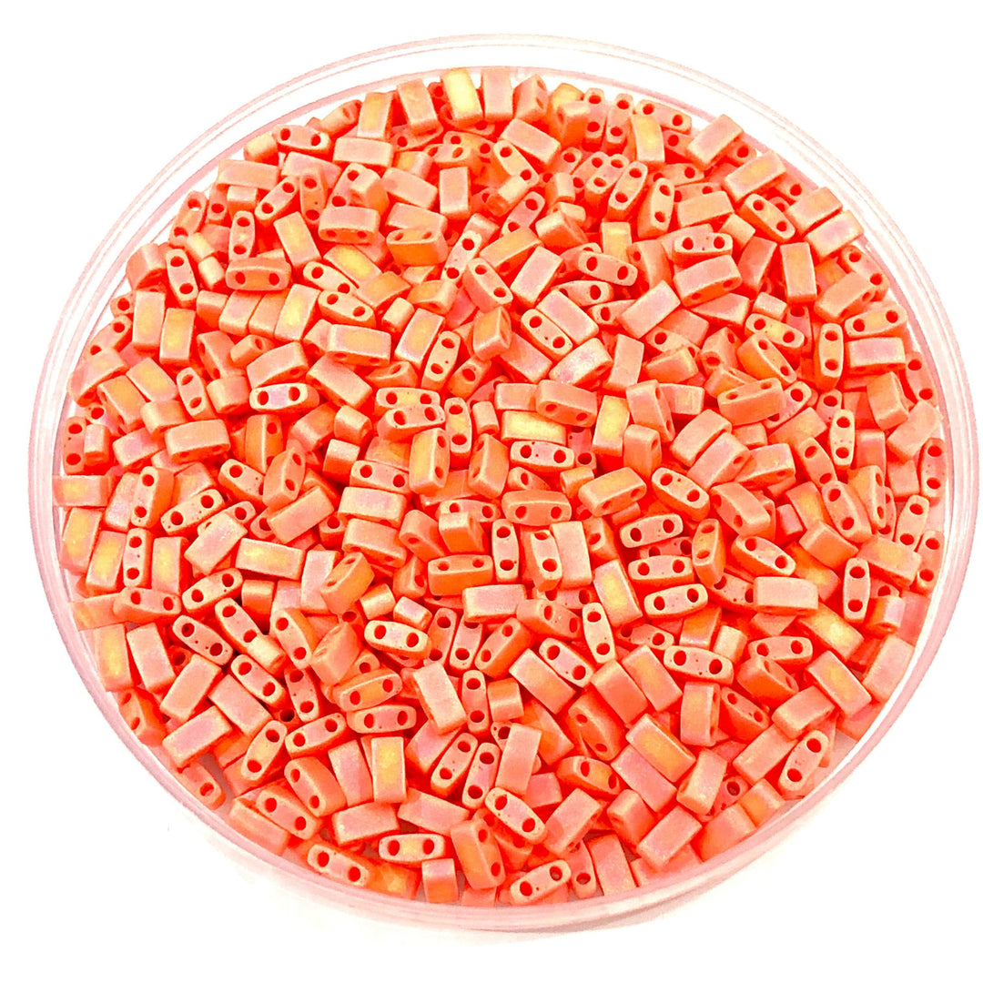 Miyuki Half Tila Beads HTL0406FR Opaque Orange Matted AB ,