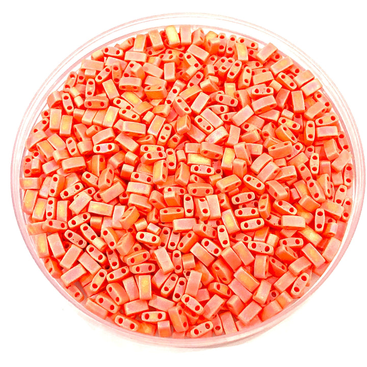 Miyuki Half Tila Beads HTL0406FR Opaque Orange Matted AB ,