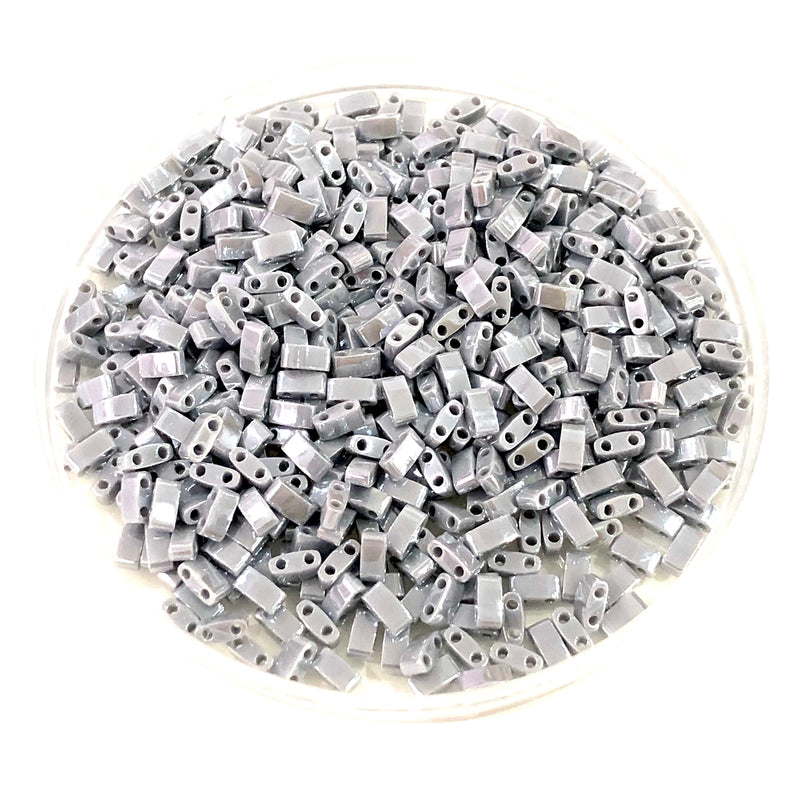 Miyuki Half Tila Beads HTL0443 Undurchsichtiger grauer Glanz,