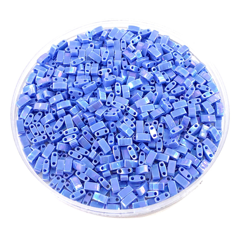 Miyuki Half Tila Beads HTL0483 Undurchsichtiges Immergrün AB,