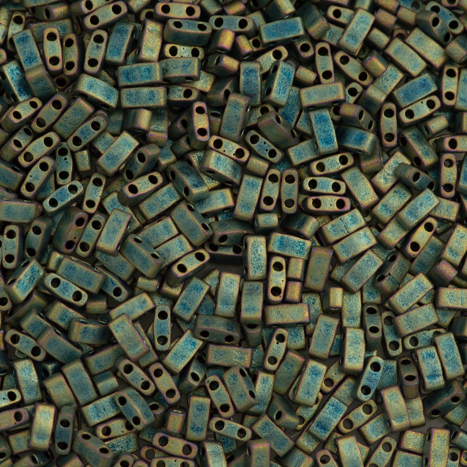 Miyuki Half Tila Beads HTL2008 Matted Metallic Patina Iris,