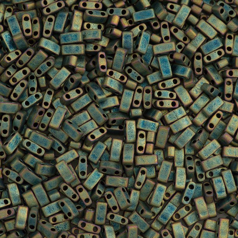 Miyuki Half Tila Beads HTL2008 Matted Metallic Patina Iris,