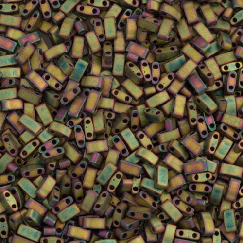 Miyuki Half Tila Beads HTL2035 Matted Metallic Khaki Iris,