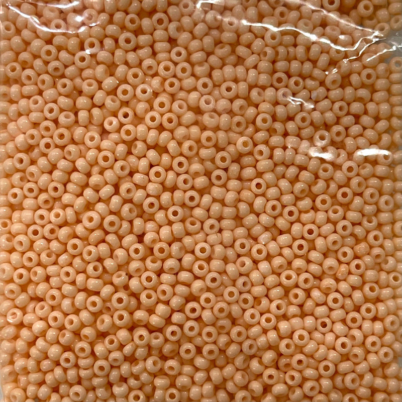Preciosa Seed Beads 8/0 Rocailles-Round Hole 100 gr, 03284 Orange Dyed Chalkwhite