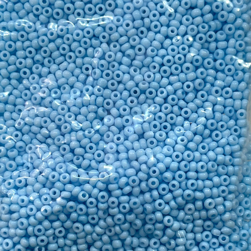 Perles de Rocailles Preciosa 8/0 Rocailles-Trou Rond 100 gr, 03234 Bleu-Vert Teinté Chalkwhite
