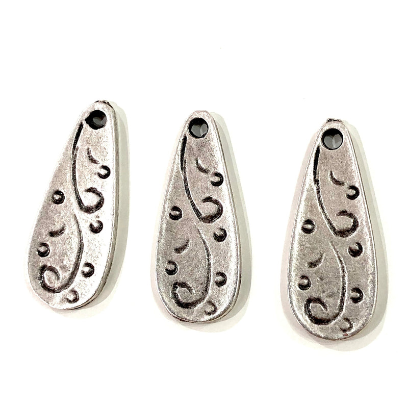 Antique Silver Plated Authentic Silver Charms ,  Silver Plated Authentic Charms , 3 pieces in a pack,
