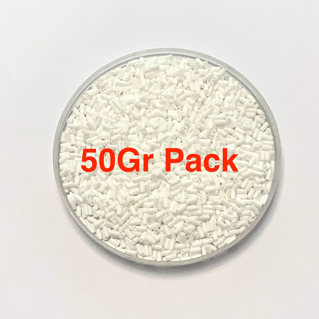 Miyuki Bugles size 3mm 0049 White Opaque 10 grams. White bugles 3mm,