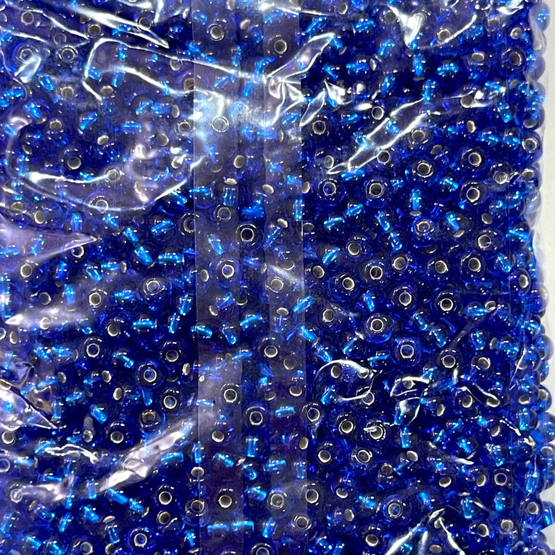 Preciosa Seed Beads 6/0 Rocailles-Round Hole 100 gr, 67300 Silver Lined Dark Aquamarine