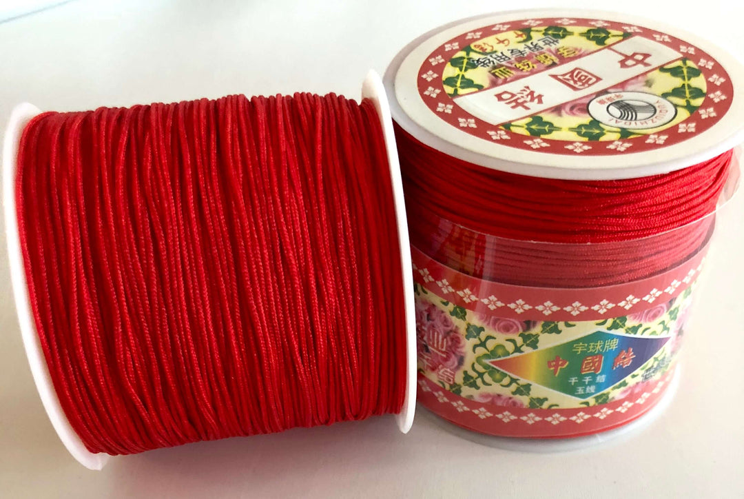 0.8MM Red Knotting Braided Nylon Cord, Shamballa Macrame Beading String-100 Yards